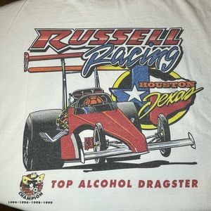 Gildan Russell Racing dragster 90s tee sz XL